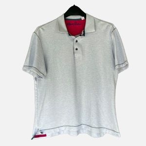 Robert Graham Baby Blue Polo Shirt Medium
